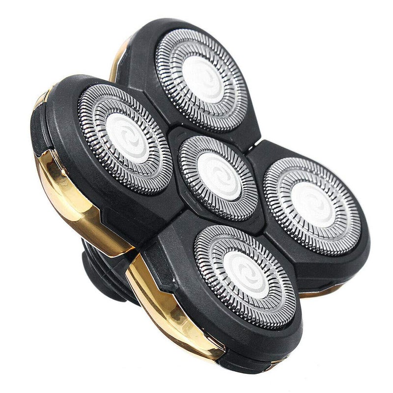 Erthree 5 Head Shaver Replacement, Shaver Replacement Heads, Easy Install Electric Razor Replacement, Beard Cutter Replacement Blade (Free Size, Gold) - Image 1